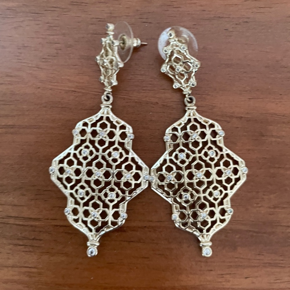Kendra Scott gold dangle earrings